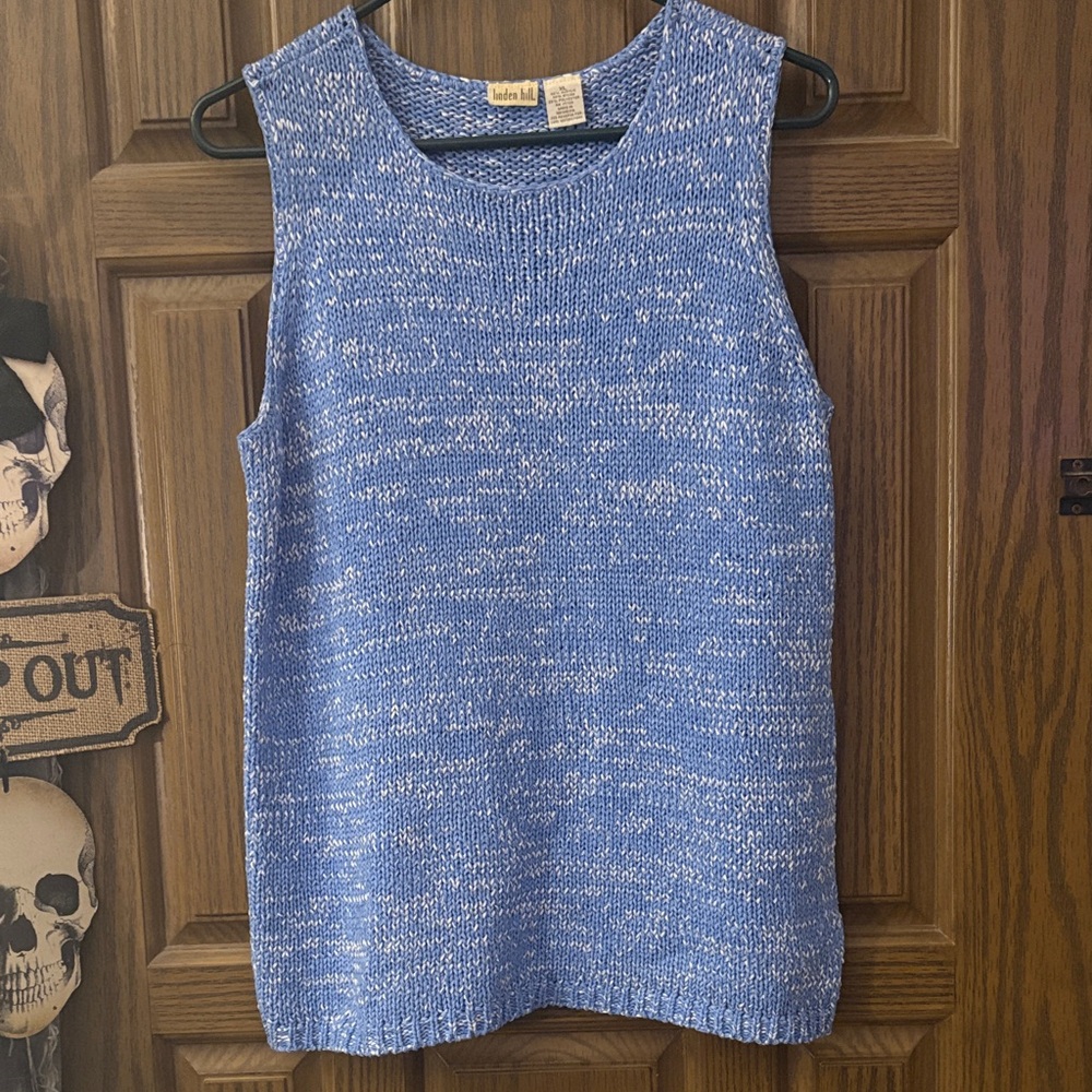 Sky Blue Open Knit Tank Top